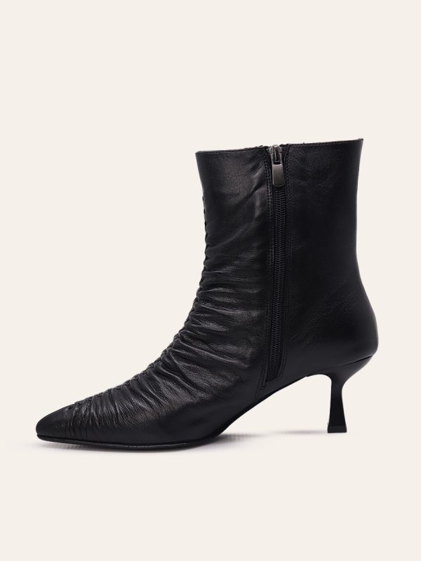 RUCHED KITTEN HEEL BOOTS — 2