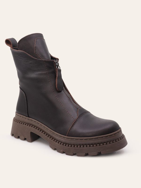 FRONT ZIP COMBAT BOOTS — 3