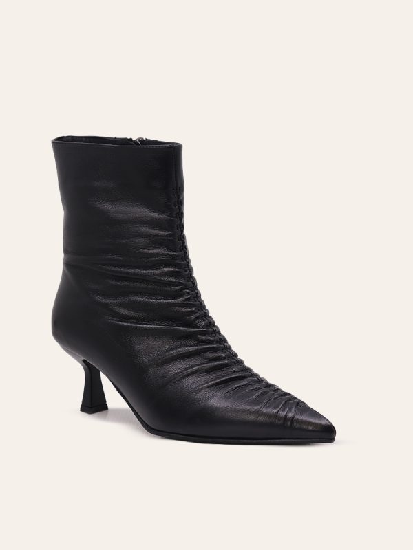 RUCHED KITTEN HEEL BOOTS — 3