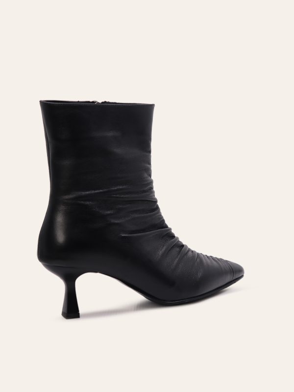 RUCHED KITTEN HEEL BOOTS — 4