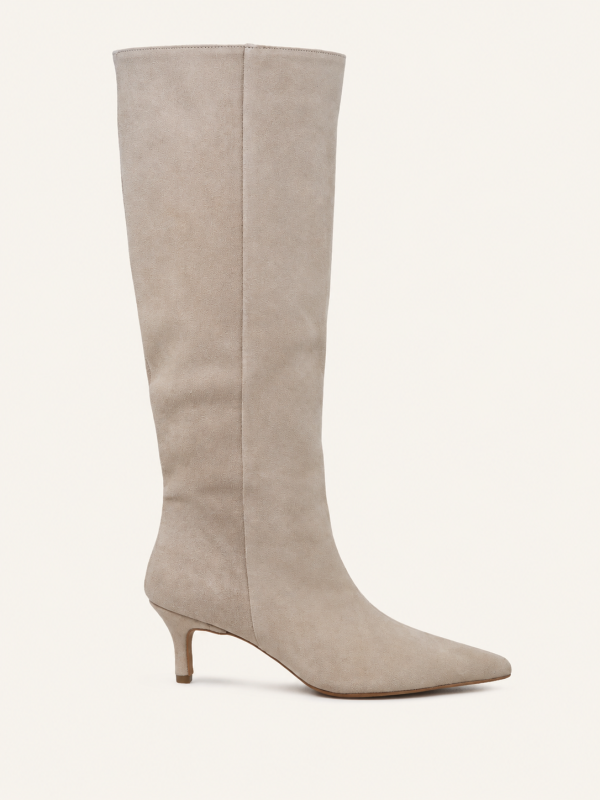 KNEE-HIGH KITTEN HEEL BOOTS